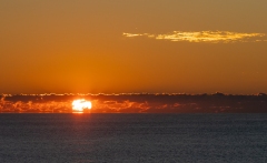 Sunrise through clouds, Atlantic Ocean, Myrtle Beach, SC